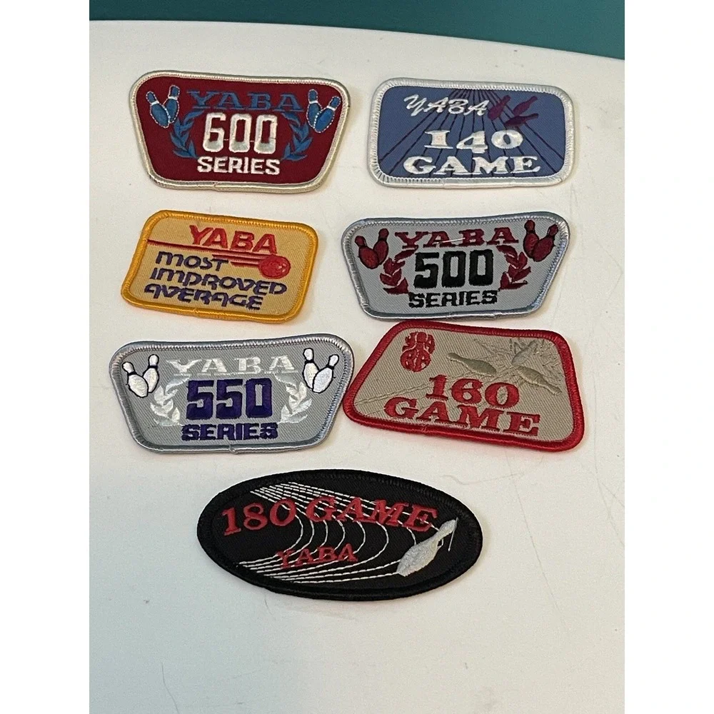 YABA Bowling League Patches Lot of 7 Items‎